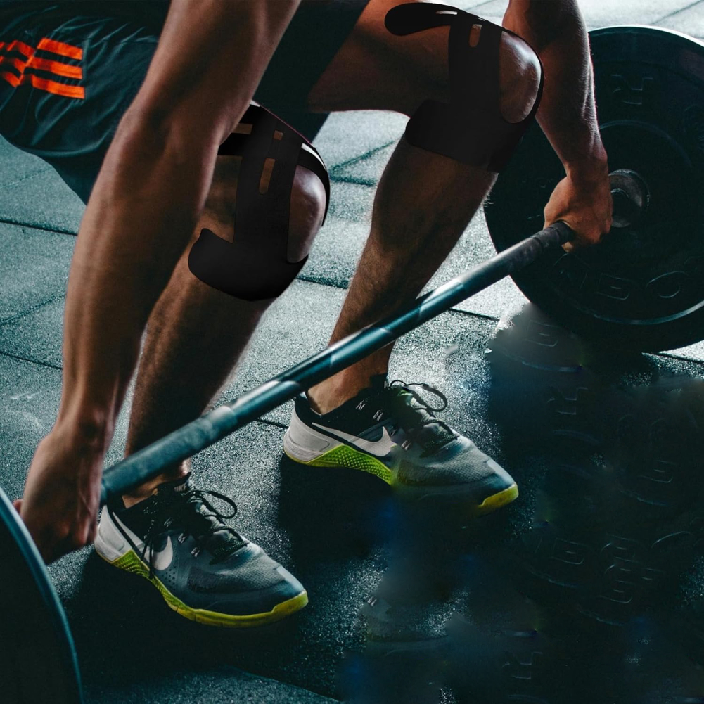 Diz İçin Önceden Kesilmiş Kinesiyoloji Bandı Kas Yaması